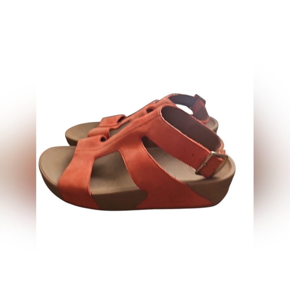 Vionic ARENA Gladiator Women's Vibrant Orange Flame Suede Sandals Sz 8 SH444 - Picture 8 of 10